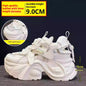 Mesh Surface Hollowed Casual Shoes Height Increasing Women Shoes