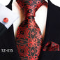 Paisley Tie Square Scarf Pocket Square Cufflinks Three-piece Set