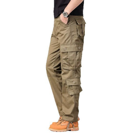 Men's Overalls With Multiple Pockets Loose And Wear-resistant Casual