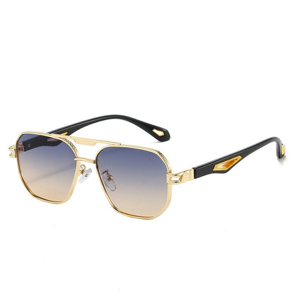 Men's Fashion Double Beam Box Hollow Sunglasses