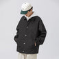 Couple Plus Size Polo Collar Jacket Loose And Simple