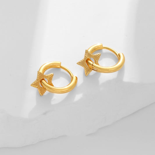 925 Sterling Silver Earrings Female Five-pointed Star Light Luxury