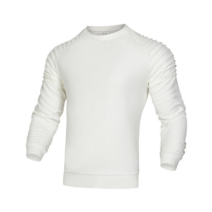 Men's Long-sleeved Shoulder Pleated Sweater