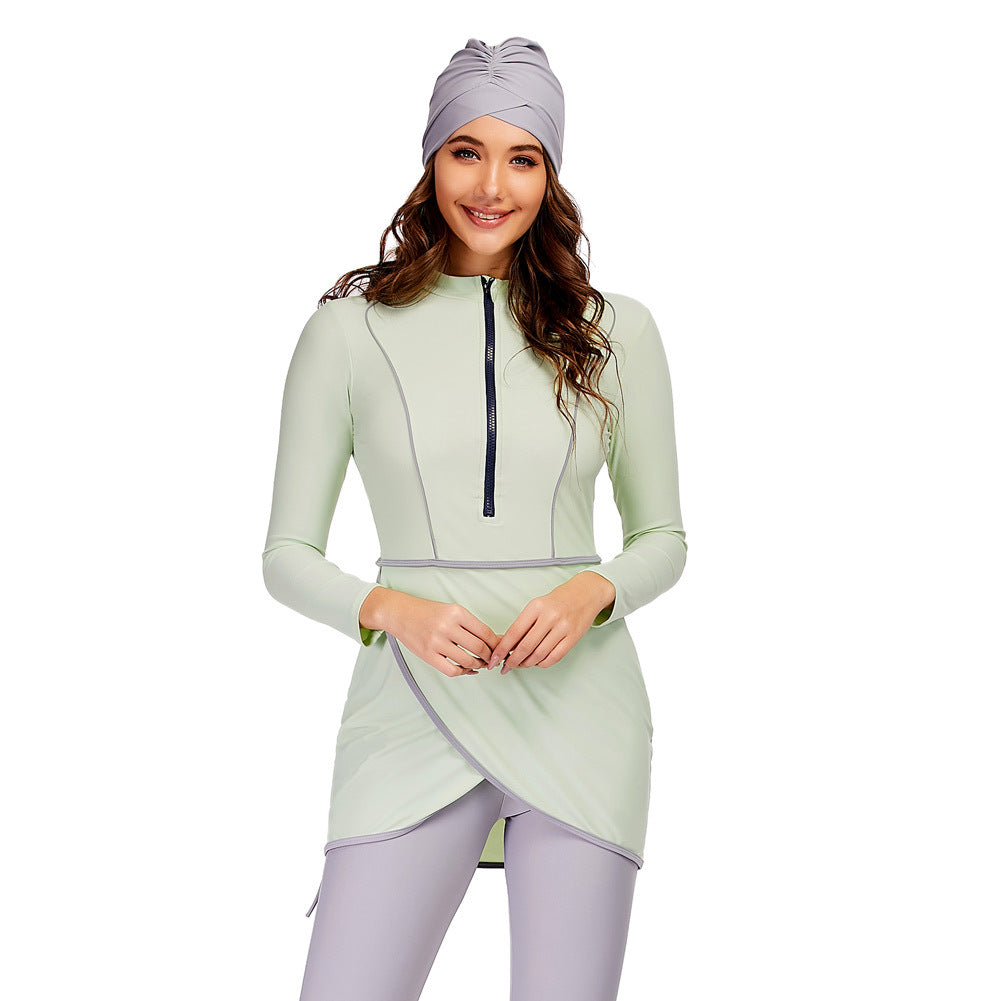 Muslim Flower Print Ladies Conservative Swimsuit