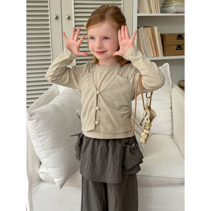 Fashion Girls Knitwear Cotton Innerwear T-shirt
