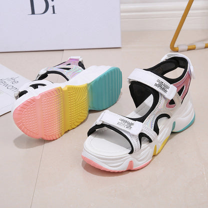 Summer New Style Rainbow Bottom Sports Sandals Women