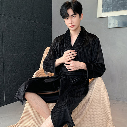 Double-sided Velvet Extra-thick Island Velvet Bathrobe