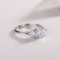 Luxury Fashion Large Diamond Wedding Ring With Moissanite Silver Ring