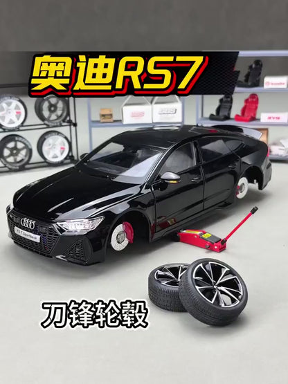 Key Remote Control Version 1:18 AUDI RS7 Alloy Sports Car Model Diecast Metal Racing Vehicle Car Model Sound Light Toy Gift
