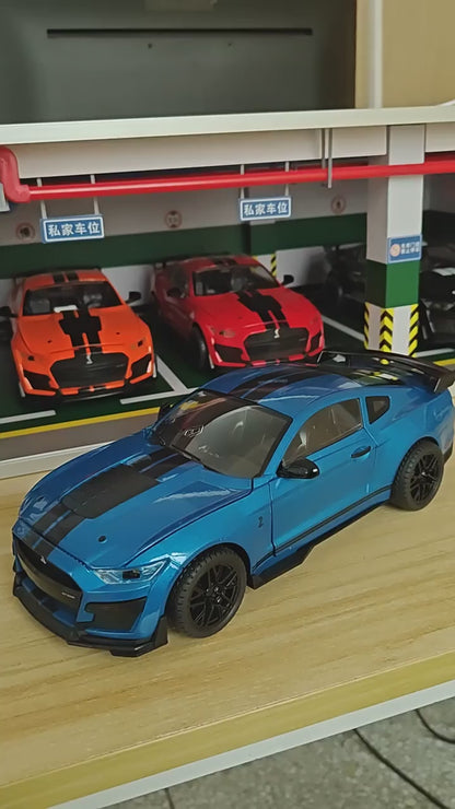 Ford Mustang Shelby GT500 Large Size  Alloy Sports 1:18 Car Model Diecasts Metal Racing Car Model Sound and Light Simulation