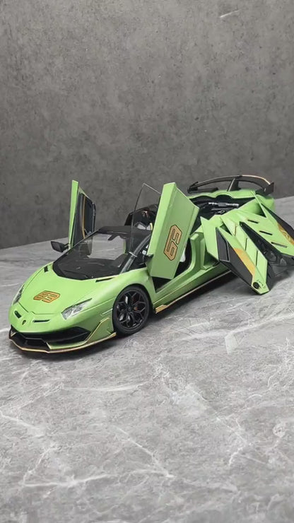 Large 1/18 Aventador SVJ Supercar Model Simulation Interior Details Adult Collection Ornaments