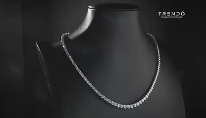 Smyoue 3 Claws Gradient Moissanite Tennis Necklace for Women Sparkling Full Diamond Luxury Jewelry Sterling Silver 925 Chain