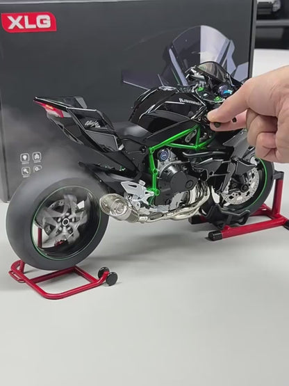 Spray 1:6 Kawasaki Racing Ninja 500 H2R Motorcycle Simulation Sound Light  Fast And Furious Collection Model car Gift