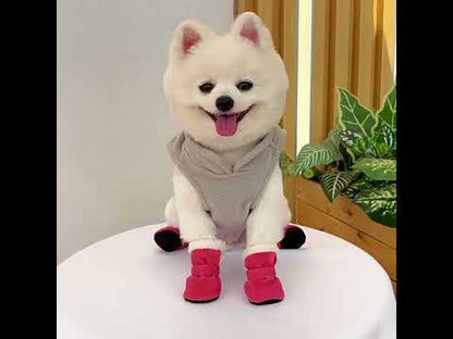 Winter Waterproof 4Pcs Warm Non-slip Snow Boots for Small Breeds Dogs Puppy Outdoor Walking Dog Socks Bootie Pet Paw Care
