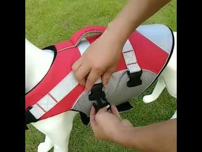 Reflective Dog Life Jacket Adjustable Breathable Pet Safety Vest Enhanced Buoyancy Oxford Cloth Swimming Clothes Beach