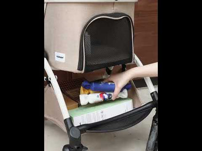 Premium Portable Dog And Cat Travel Carriage Collapsible Pet Stroller For Safe Daily Pet Outing