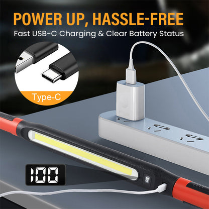 Magnetic & Rechargeable LED Work Light 3 Lighting Modes Auto Repair Light Super Bright Magnetic Car Work Lights Free Adjustment